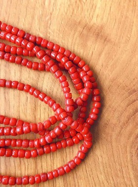 合金镶嵌半宝石红色琉璃女式项链