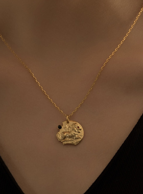 狮子硬币设计师品牌风项链
