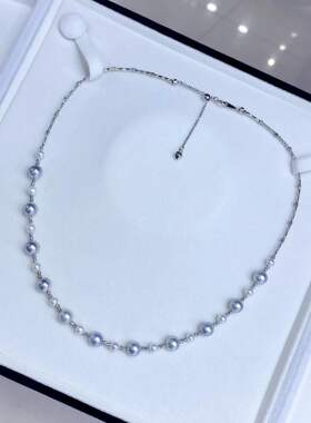 少量，s925银天然海水真多麻设计款项链