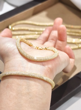 钱袋子手链s925银镀金，锆石，附权威证书