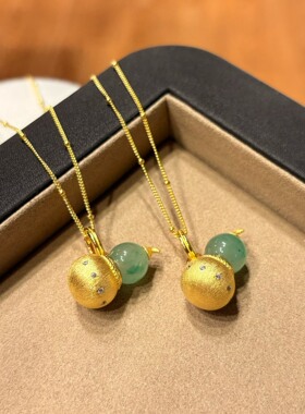 新款s925银拉丝非洲翠小葫芦吊坠，附权威证书