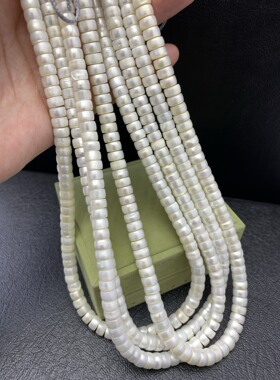 西藏佛珠，切片珍珠7mm*4mm