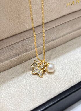 马年海水ak项链，s925银镶6-7mm正圆基本无暇海水ak珍珠