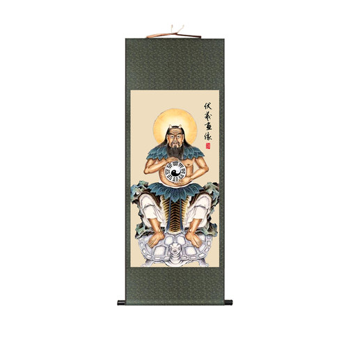 神像画伏羲八卦画像古代易更三圣图伏羲周文王孔子挂画像易经国学 - 图3
