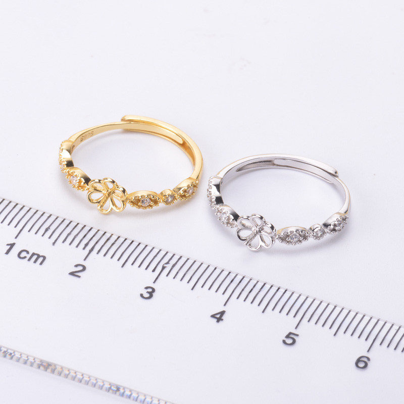 DIY珍珠配件 S925纯银珍珠戒指空托 时尚女指环托 配7-9mm圆扁珠,淘宝优惠券,粉丝福利购,淘宝优惠卷