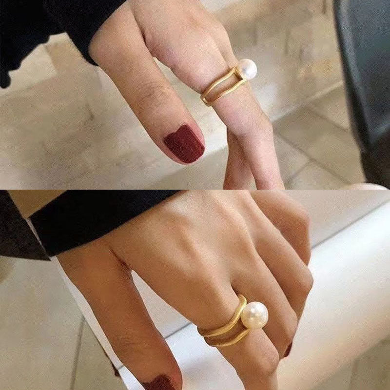 DIY珍珠配件 S925纯银戒指空托 时尚版指环银饰托女 配7-8mm圆珠,淘宝优惠券,粉丝福利购,淘宝优惠卷