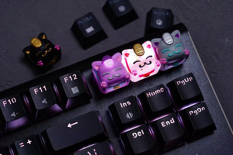 【ZD】客制化机械键盘HOT KEYS HKP Lucky Cat 招财猫V2 树脂键帽