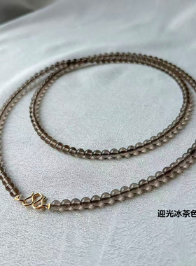 天然冰晶黑曜石项链男女款