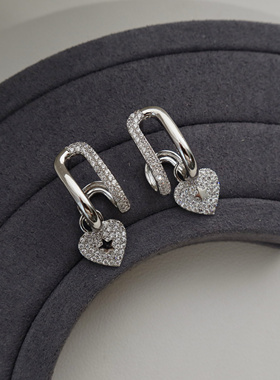 设计师款！爱心星星半圈耳环女时尚个性短耳坠2025年新款帅气耳饰