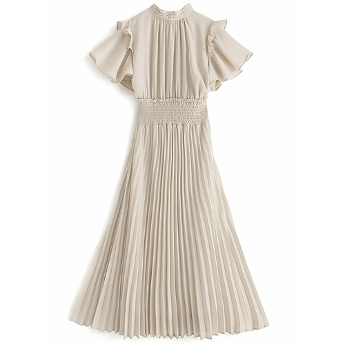 现* 花糖家 日系定制GRL清楚系樱花妹荷叶边纯色百褶连衣裙al142 - 图1