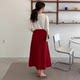 Cherry high-waisted skirt for autumn and winter suits