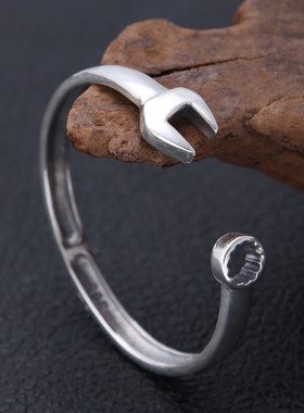 纯银复古开口饰品手环