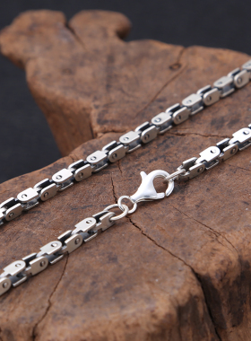 S925纯银时尚饰品个性男士长项链