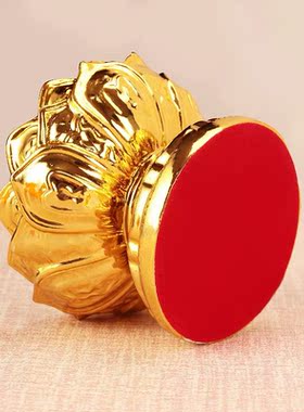 藏式手摇转动底座八吉祥莲花仿琉璃树脂雕花底座家用合金多款摆件