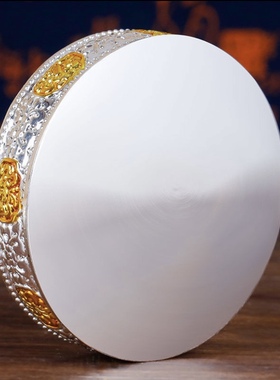 藏式八吉祥曼扎盘合金雕花七宝曼扎盘曼茶罗整套居家室内摆件