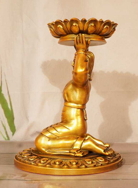 人物天珠灯灯酥油灯灯座长明灯供佛灯蜡烛台酥油灯底座藏式