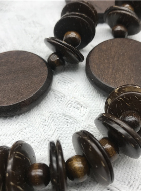 棕色木质防过敏民族风饰品项链