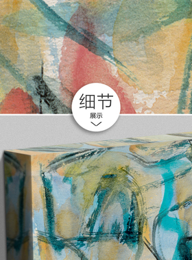 大尺寸抽象风涂鸦色彩餐厅背景画