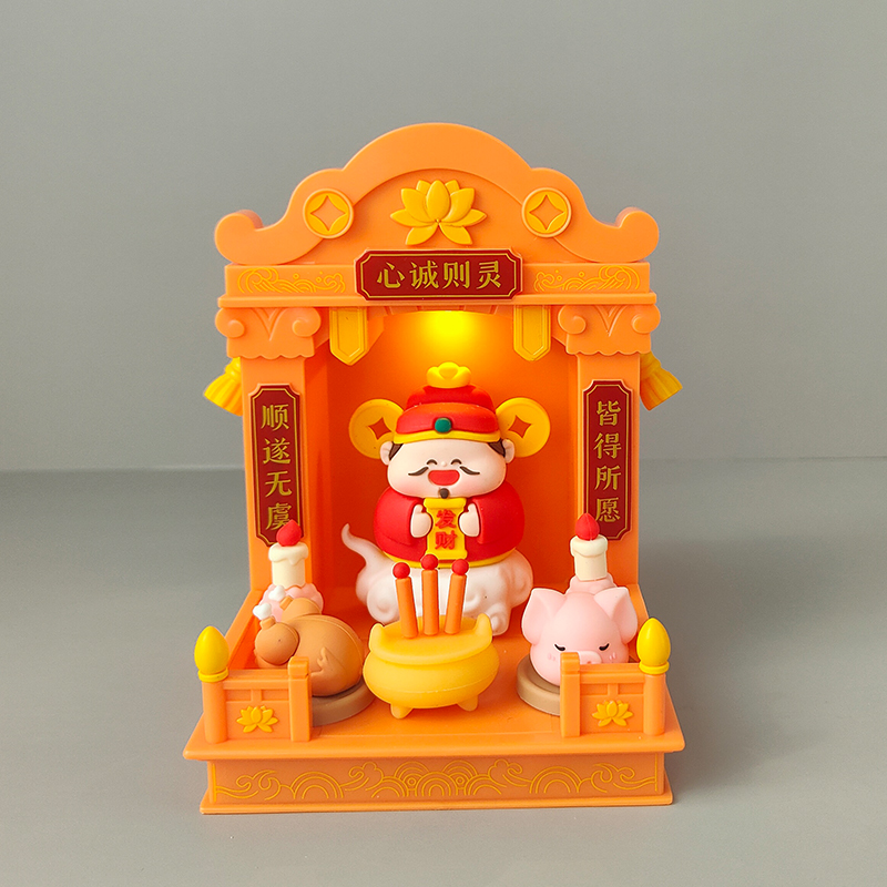 迷你国潮小神仙神龛摆件办公室桌面玩偶小佛龛财神爷如来神关二爷 - 图2