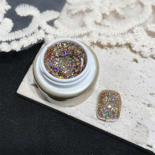 超梦美甲 爆闪璀璨大亮片指甲油胶 高密度日系镭射闪片跳色灌装胶 - 图3