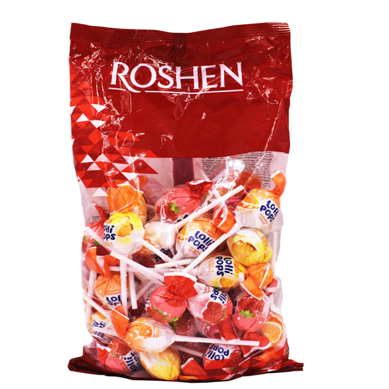 俄罗斯棒棒糖ROSHEN/如胜牌水果奶昔单双色多口味每袋100个/2000g-图3