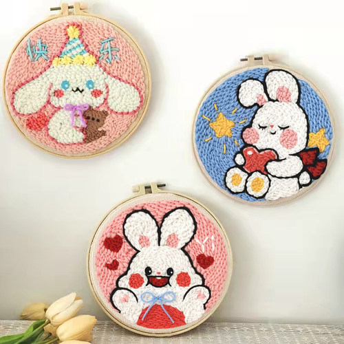 戳戳绣手工diy刺绣材料包节日创意礼物蛇年家居挂画戳戳乐毛线画 - 图0