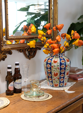 五代同堂黄金果仿真花家居陈列装饰花艺摆件家用客厅花瓶配饰