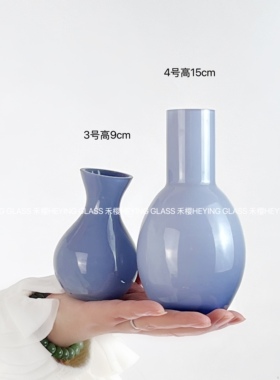 314禾樱彩色玻璃套瓷花瓶家居摆件欧式新款简约创意客厅插花包邮