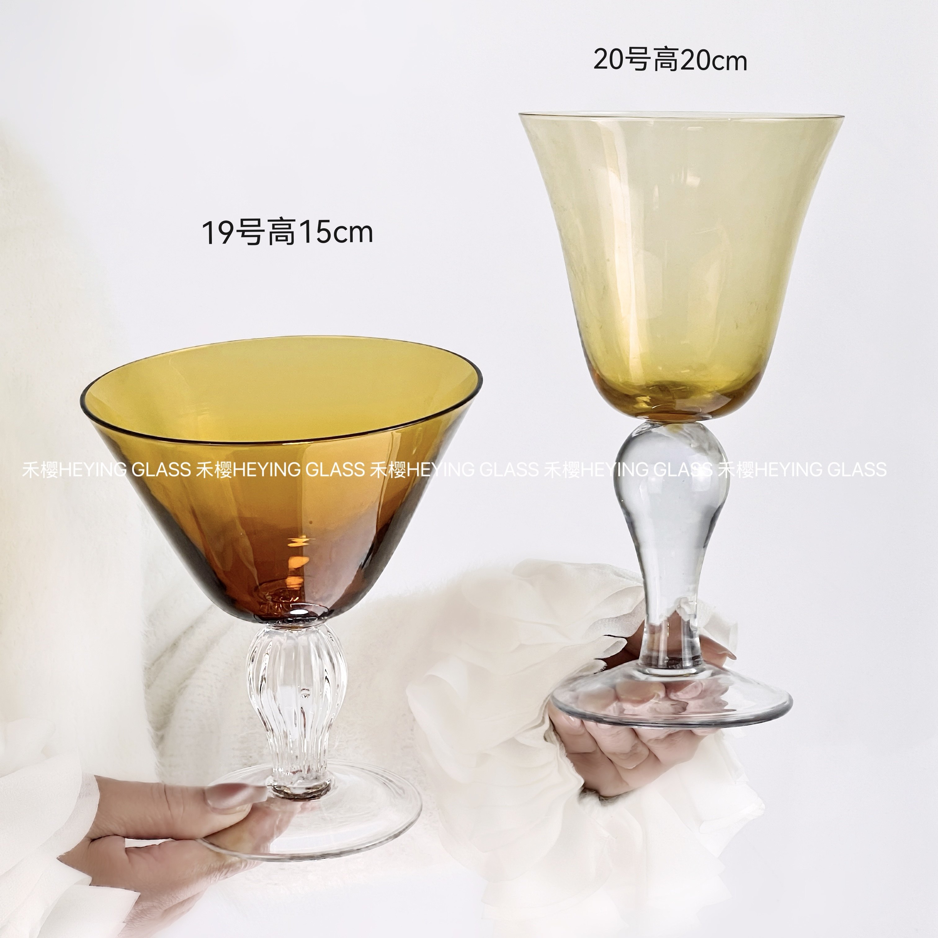 36禾樱中古出口法式ins小众红酒杯黄色玻璃水杯手工网红创意,淘宝优惠券,粉丝福利购,淘宝优惠卷