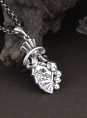 男款纯银魔术师扑克吊坠