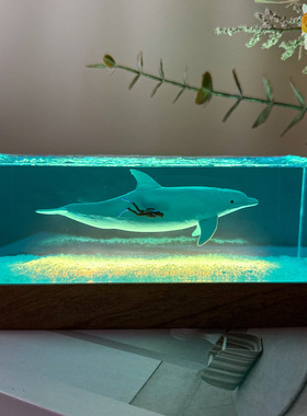 抖音热卖家居树脂摆件办公桌面装饰品小众送朋友礼物树脂鲸鱼摆件