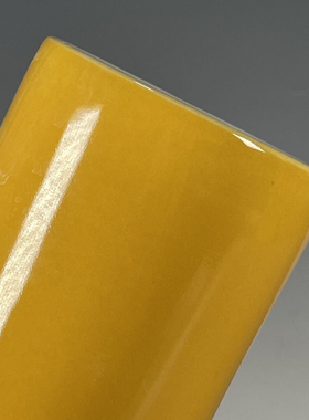 海外回流黄釉笔筒古董古玩瓷器文玩老货收藏品杂项旧货