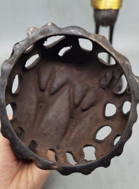 铜鎏金如意仙鹤铜熏香炉一对檀香炉居家客厅装饰创意桌面摆件