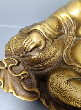 古玩铜器收藏,弥勒佛摆件,工艺精湛