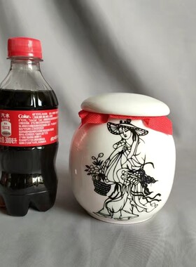 八仙过海风水摆件陶瓷罐子金色