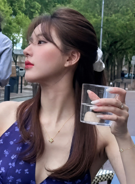 赵露思同款金色四叶草项链