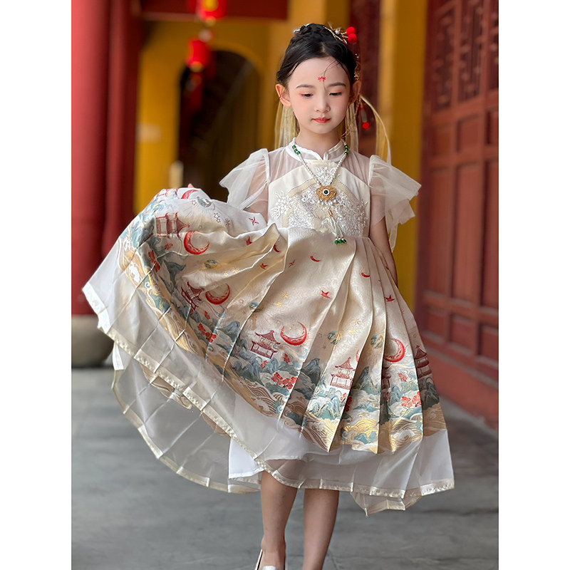 女童汉服2025春夏季新款儿童国风连衣裙织锦马面裙古风裙子演出服,淘宝优惠券,粉丝福利购,淘宝优惠卷