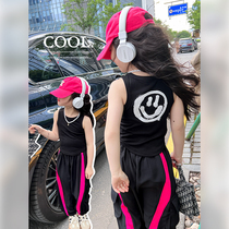Girl Vest 2023 Summer new sleeveless thin section Girls dance dress Summer Street Dance Children Choon top