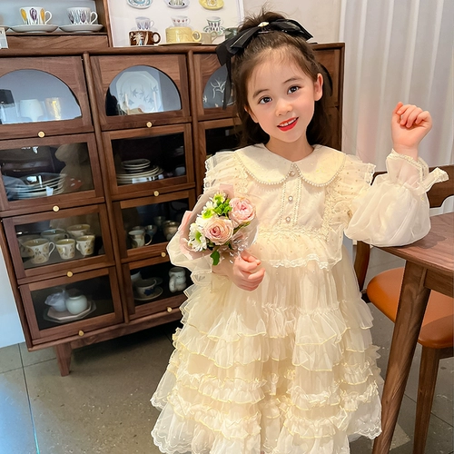 Платье, весенний детский осенний наряд маленькой принцессы, стиль Лолита, наряд на выход