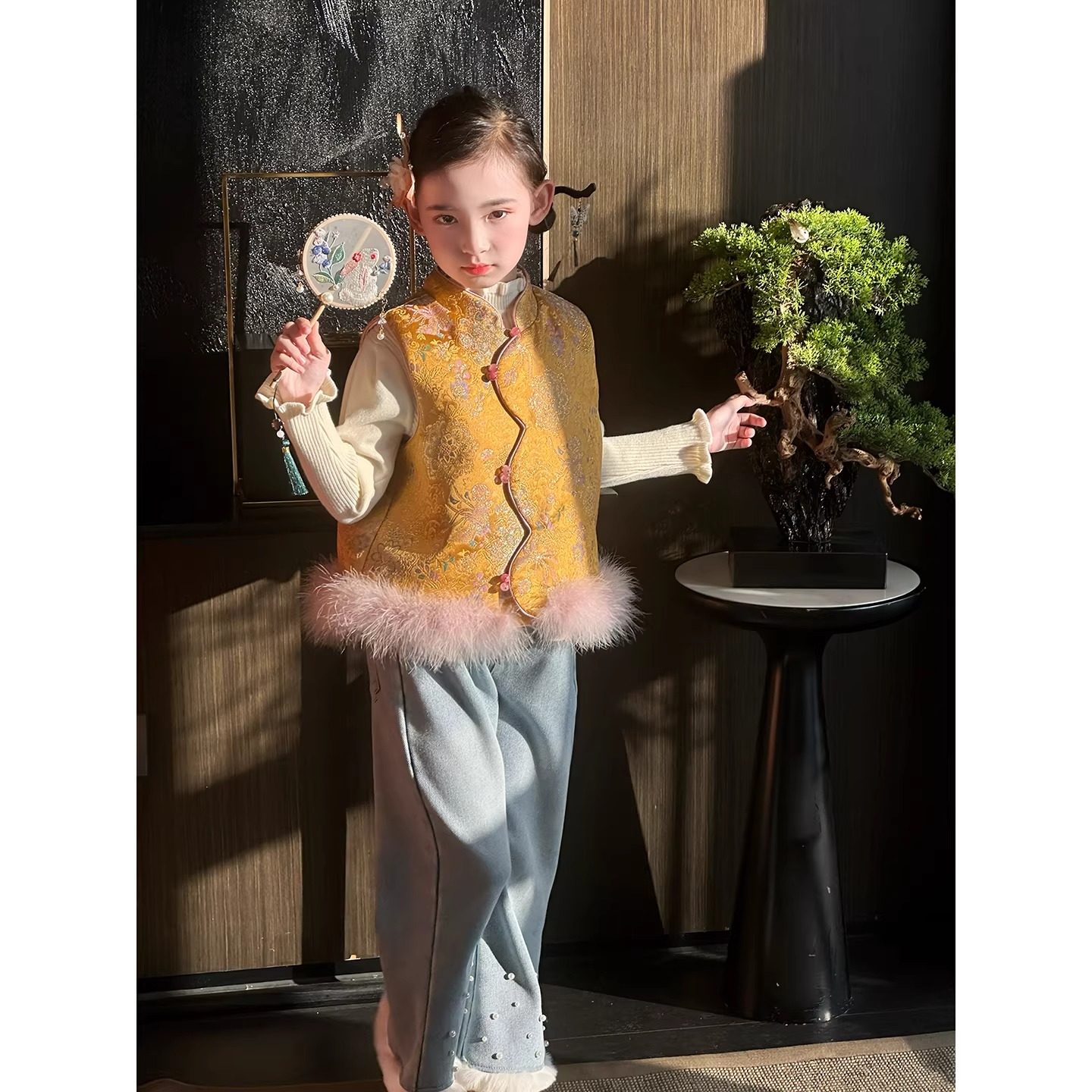 女童汉服拜年服2025冬季新款儿童新中式夹棉马甲外套唐装国风背心,淘宝优惠券,粉丝福利购,淘宝优惠卷