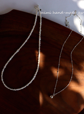 S925纯银圆球珍珠锁骨链