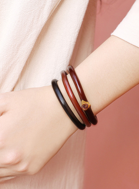 天然西藏野生鸡血藤手镯简约情侣