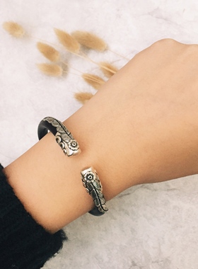 纯银西藏野生简约风对镯鸡血藤