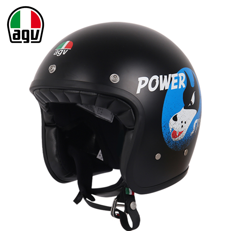 AGV X70摩托车复古头盔机车骑行半盔4/3半覆式太子头盔春夏个性 - 图2