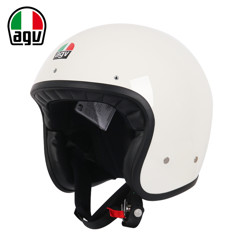 AGV X70摩托车复古头盔机车骑行半盔4/3半覆式太子头盔春夏个性