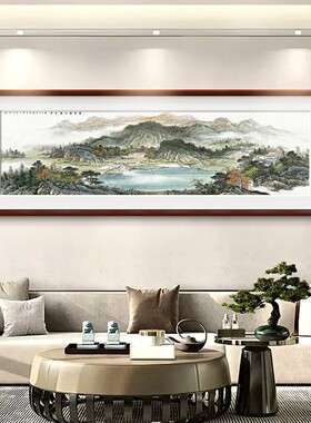 日本进口聚宝盆山水画客厅壁挂画