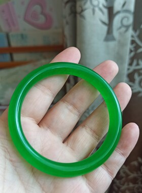 特价水沫玉手镯高冰种老翡翠色帝王绿色细圆条碧绿阳绿玉镯子满绿
