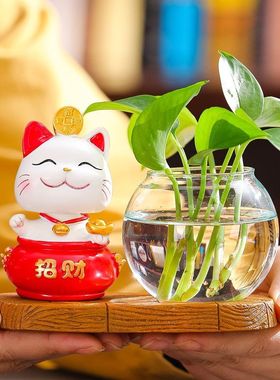 卡通可爱猫水培器皿树脂工艺面