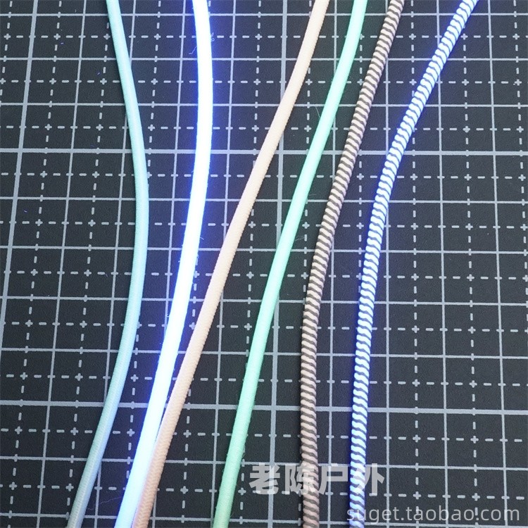 夜光弹力绳 背包DIY配件辅料 松紧绳 捆绑绳 发光反光橡筋绳2.5MM - 图1