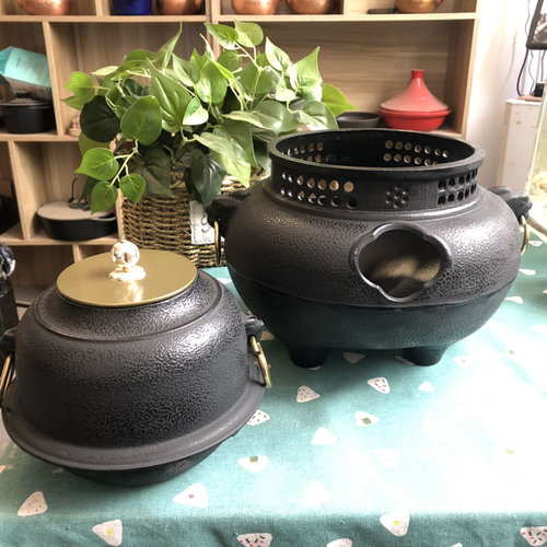 大号鬼面风炉镇宅取暖炉木炭炉碳炉煮茶炉手工铸铁壶加热炉子茶具 - 图0